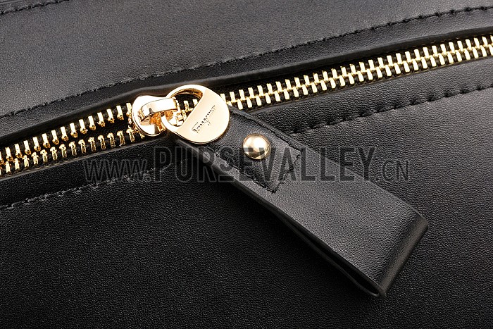 Salvatore Ferragamo Sofia Mini Leather Tote Black