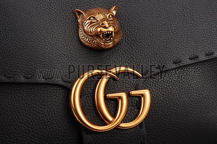 Gucci Marmont Leather Shoulder Bag Black