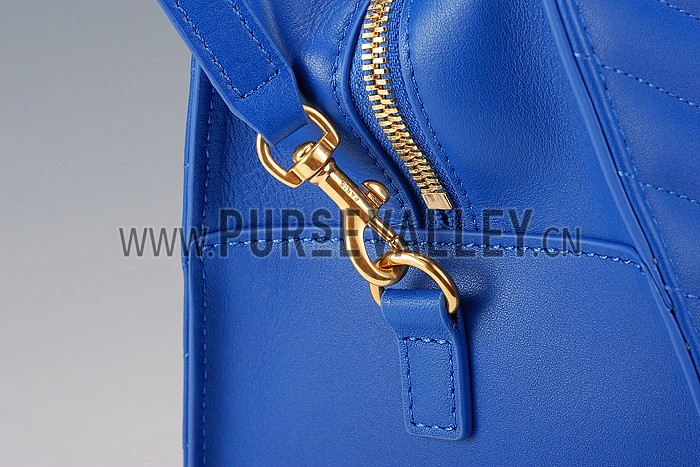 Saint Laurent Monogram Cabas Royal Blue Matelasse Leather Bag