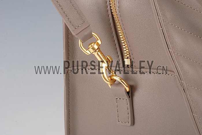 Saint Laurent Monogram Cabas Khaki Matelasse Leather Bag