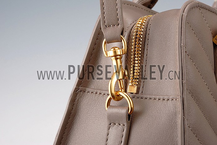 Saint Laurent Monogramme Baby Cabas Matelasse Khaki Bag