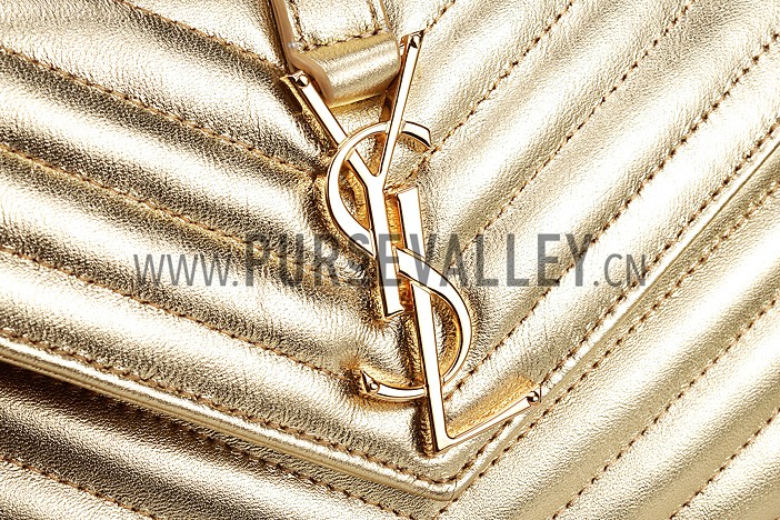 Saint Laurent Small Monogram Gold Bag