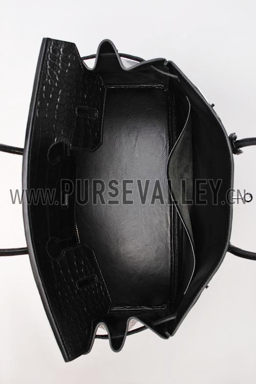 Hermes Birkin Bag Croc Black