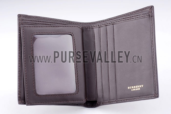 Burberry Haymarket Check Folding 6 Cards Wallet Black
