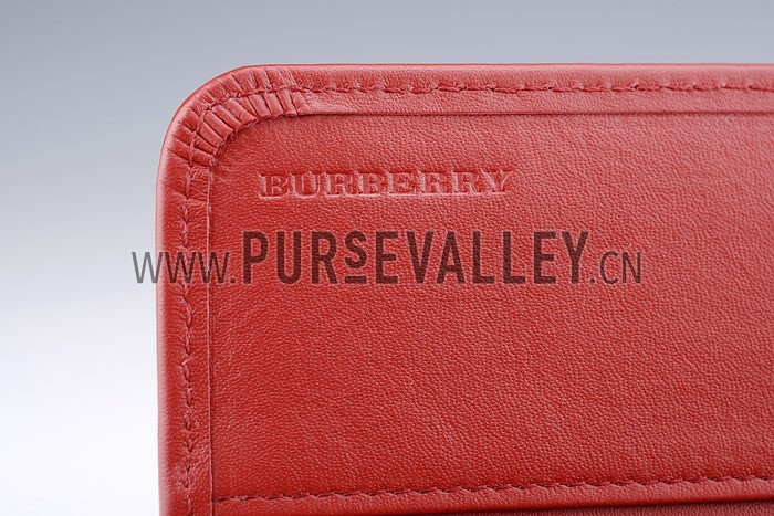 Burberry Haymarket Check Large Wallet Red