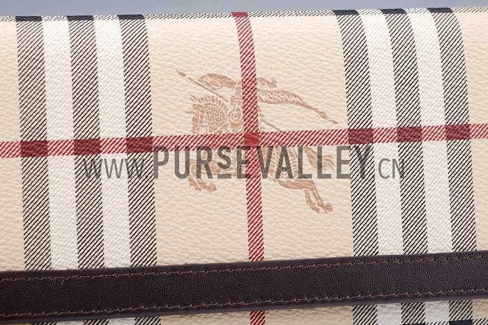 Burberry Haymarket Check Large Purse Dark Brown