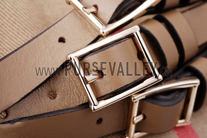 Burberry Smooth Bridle House Check Belted Bag Khaki