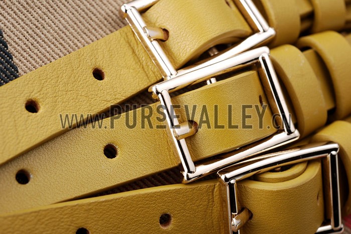 Burberry Smooth Bridle House Check Belted Bag Yellow