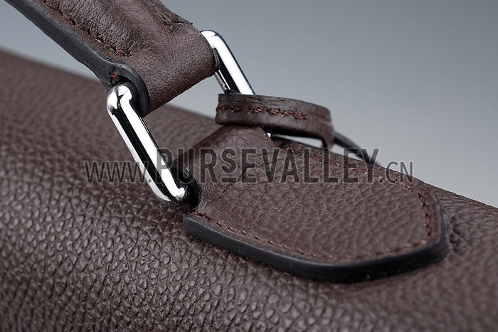 Hermes Kelly Briefcase Silver Hardware Dark Brown