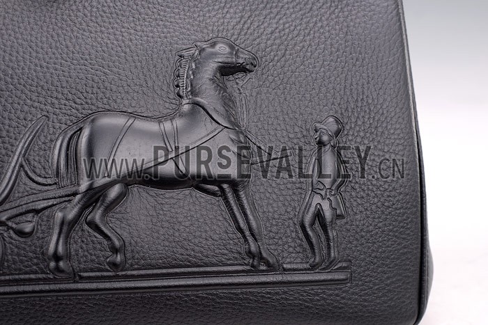 Hermes Birkin Horse Embossed Gold Hardware Tote Black