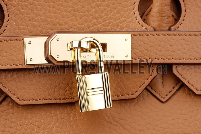 Hermes Birkin Horse Embossed Gold Hardware Tote Tan