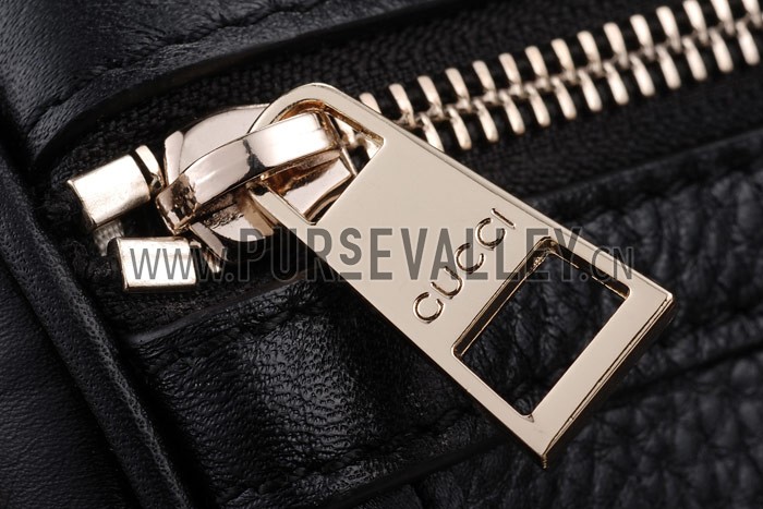 Gucci Vintage Web Medium Boston Black Bag