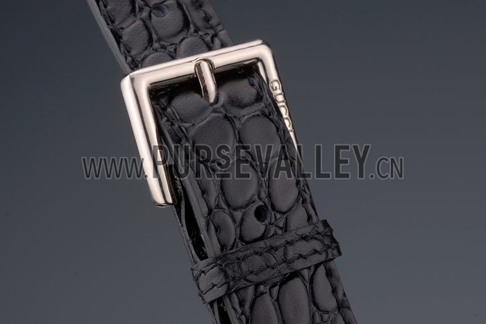 Gucci Ribot Horse Head Black Croc Leather Flap Bag