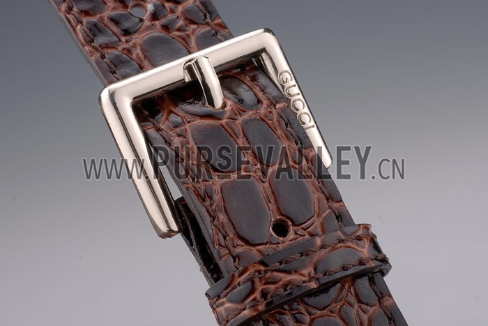 Gucci Ribot Horse Head Bourgundy Croc Leather Flap Bag