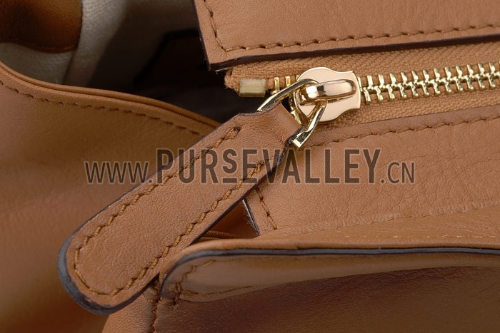 Gucci Duilio Brogue Tan Leather Top Handle Bag