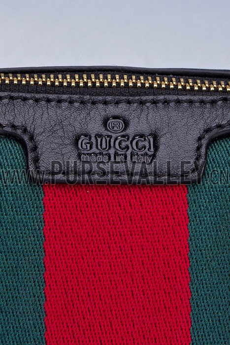 Gucci Rania Web Black Leather Top Handle Tote