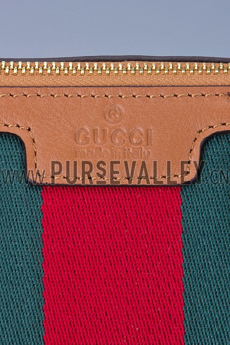 Gucci Rania Web Cognac Leather Top Handle Tote