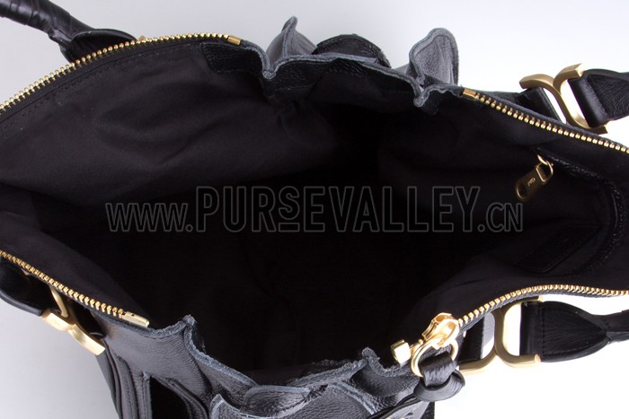 Chloe Marcie Large Leather Tote Black