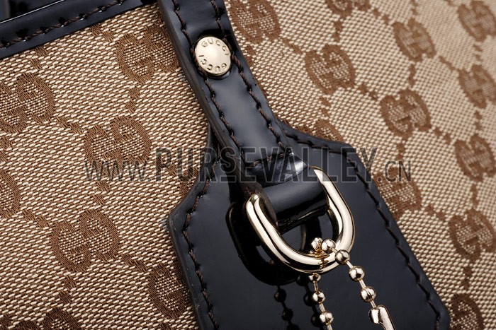 Gucci Heart Bit Canvas Large Tote Brown