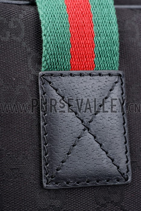 Gucci Large Carry On Duffle Bag in Black Monogram Canvas