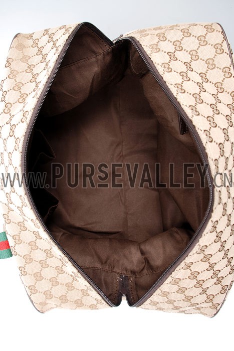 Gucci Medium Carry On Duffle Bag in Beige Monogram Canvas