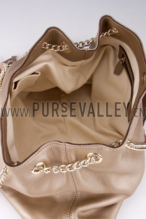 Gucci Large Soho Leather Shoulder Bag with Chain Straps Antique Gold