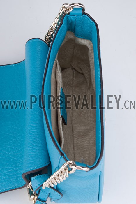 Gucci Soho Mini Shoulder Strap Bag Light Blue