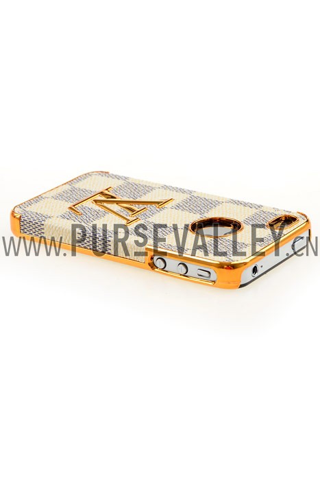 Louis Vuitton Damier Azur Back Cover Case for iPhone 4