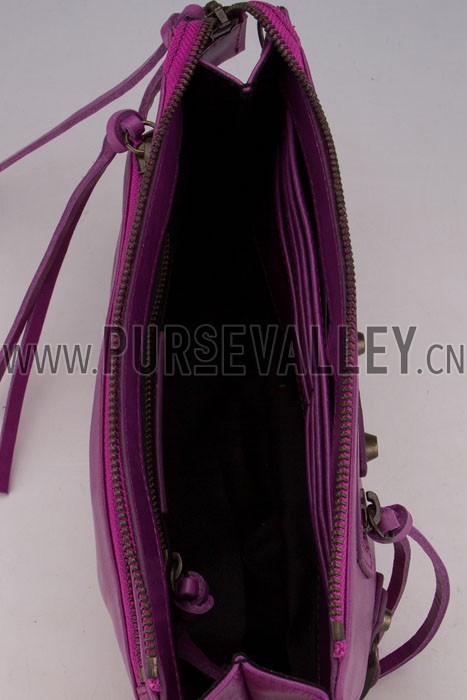 Balenciaga Giant Gold Envelope Wallet with Strap Purple