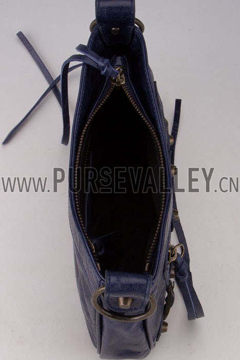 Balenciaga Giant Gold Hip Purse Dark Blue