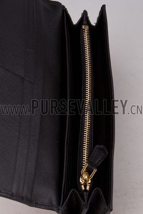 Prada Continental Wallet Black