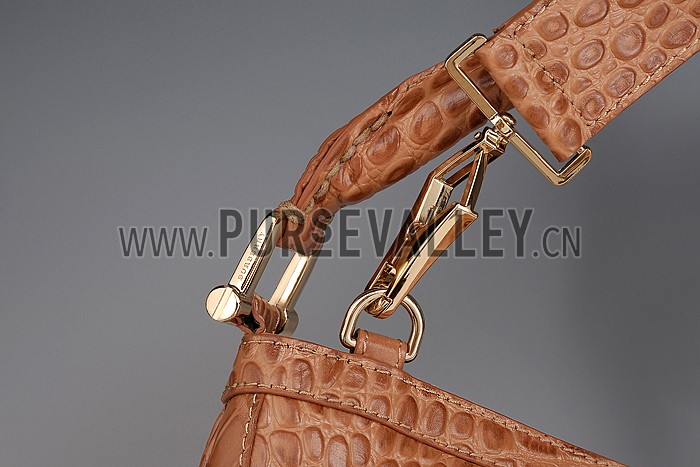 Burberry Brown Croc Leather Hobo Bag 607775