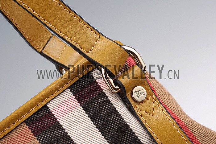 Burberry Small Bridle House Check Tote Bag Yellow 607781