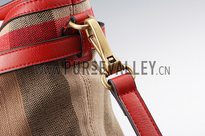 Burberry Canvas Check Traveller Bag Red 607809