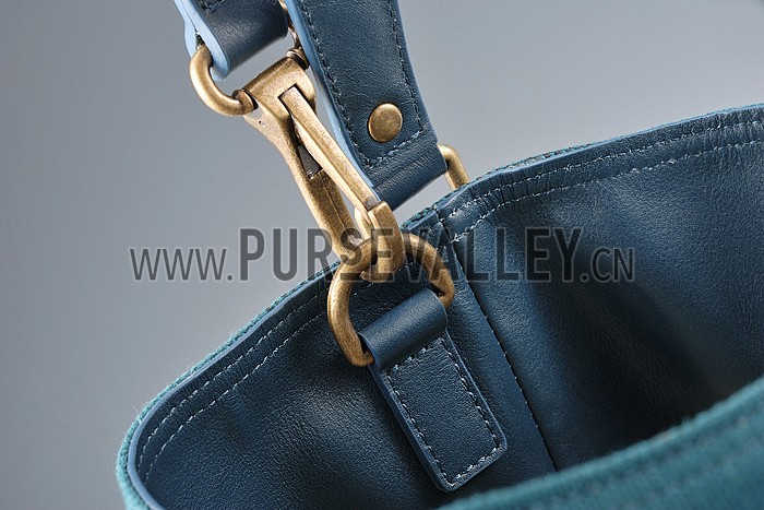 Burberry Medium Canvas Hobo Bag Light Blue 607820