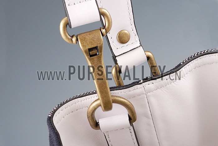 Burberry Medium Canvas Hobo Bag Dark Blue 607821