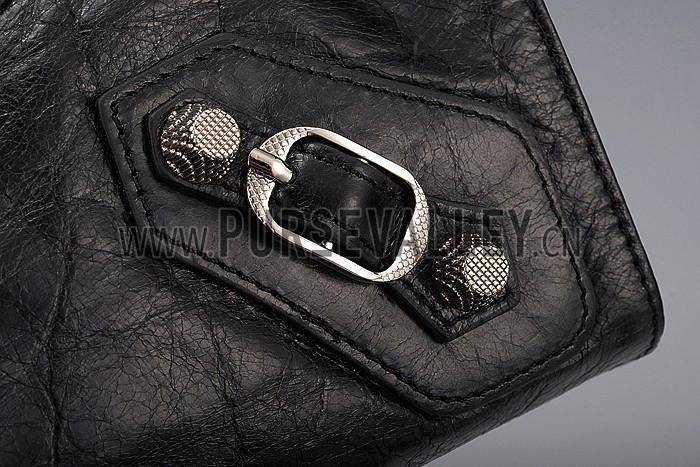 Balenciaga Clutch Black With Silver Hardware 607832
