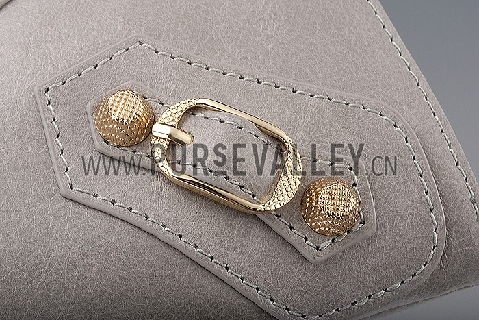 Balenciaga Clutch Argent Silver With Gold Hardware 607833