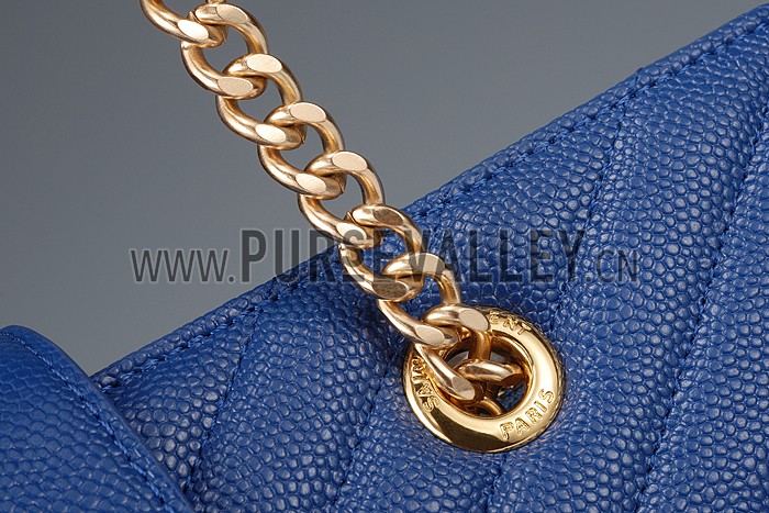 Saint Laurent Classic Monogram Shopping Bag Royal Blue 607879