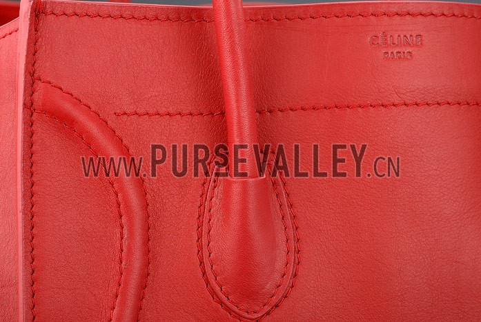 Celine Luggage Phantom Tote Red