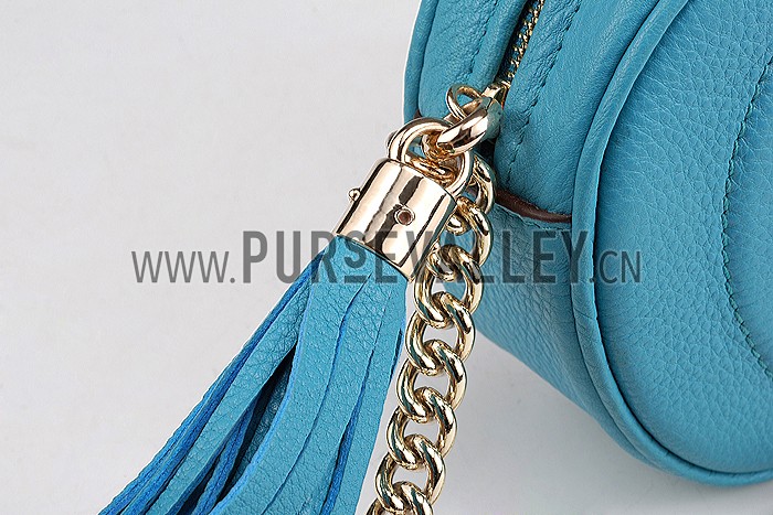 Gucci Soho Leather Mini Chain Bag Teal 607945