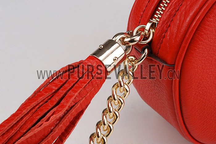 Gucci Soho Leather Mini Chain Bag Red 607946