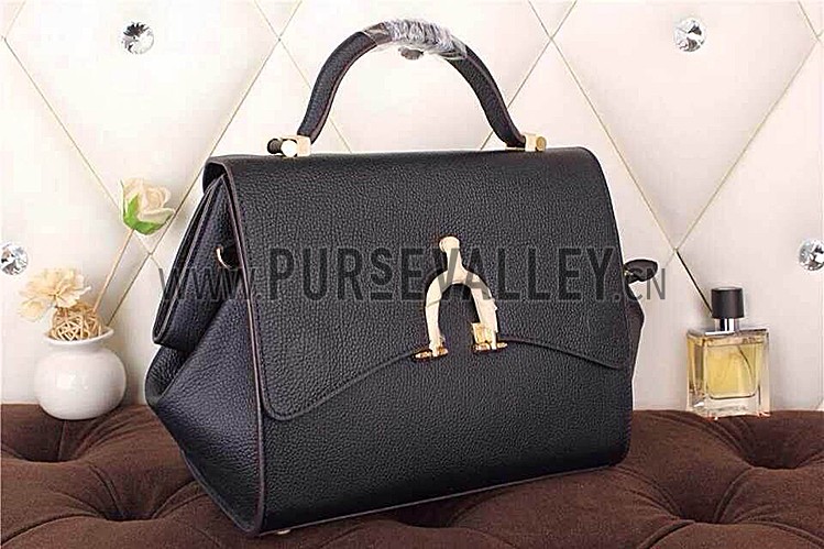 Hermes Stirrup Shoulder Bag Black 608089