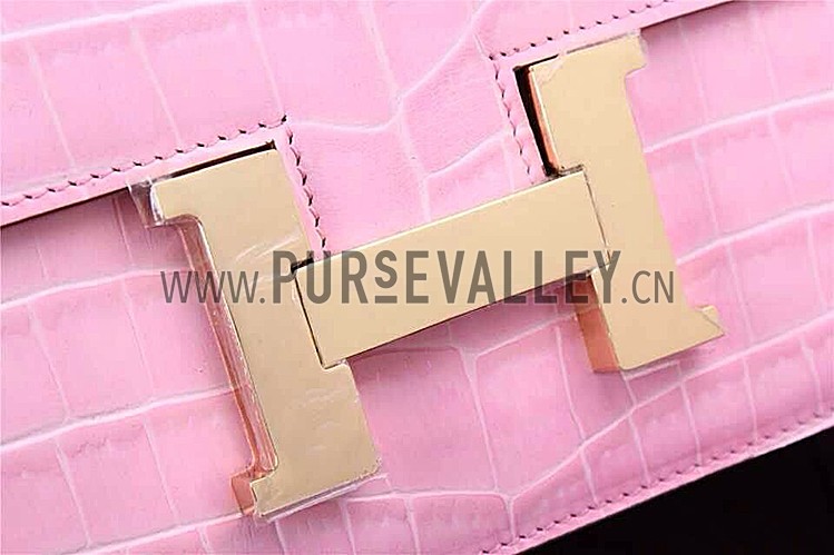 Hermes Constance Crocodile Leather Pink 608108