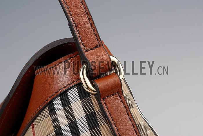 Burberry Small Horseferry Check Crossbody Bag Honey Tan 608268