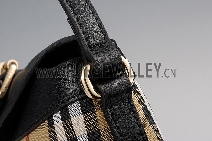Burberry Small Horseferry Check Crossbody Bag Honey Black 608270