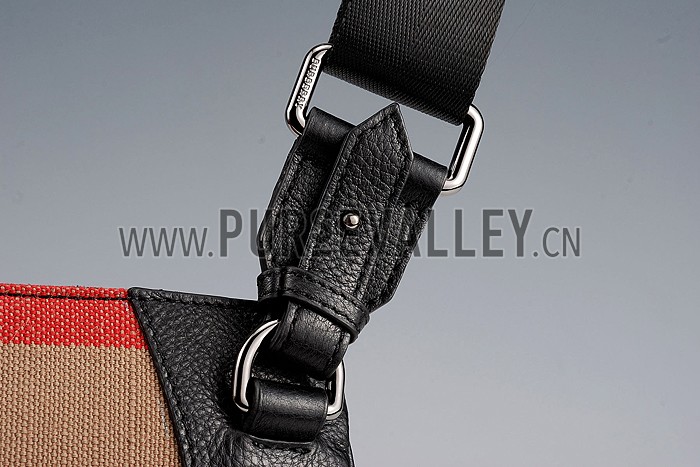 Burberry Man Canvas Check Crossbody Bag Black 608272