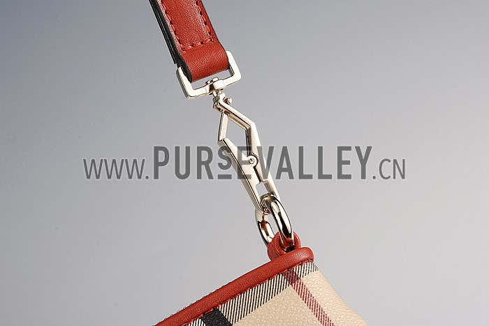 Burberry Haymarket Check Wristlet Parade Red 608282