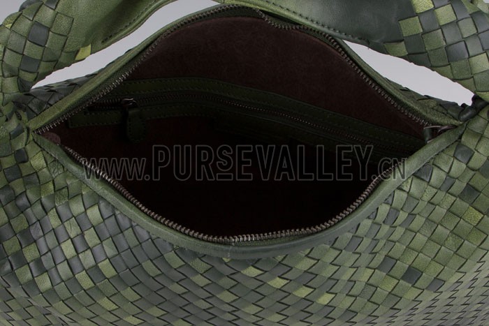 Bottega Veneta Intrecciato Nappa Hobo Bag Dark Green