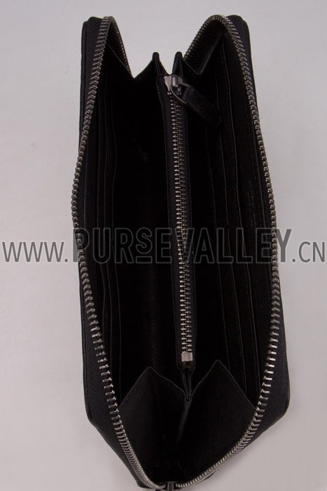 Bottega Veneta Intrecciato Nappa Zip Around Wallet Black